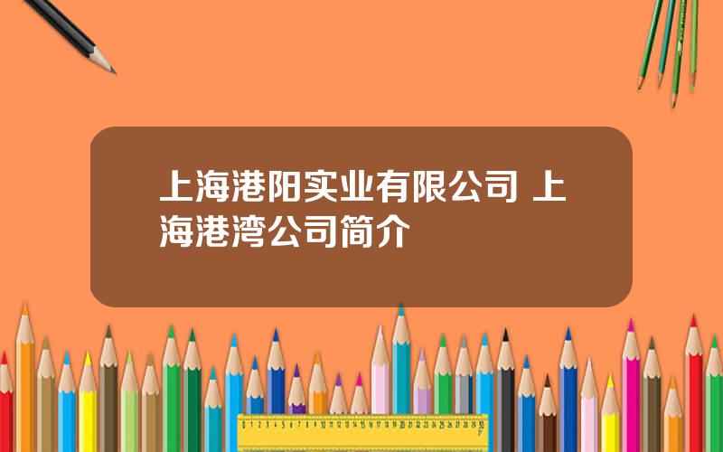 上海港阳实业有限公司 上海港湾公司简介